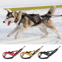 Dog Collars Leashes Waterproof Dog Sledding Harness Reflective Pet Sledding Skijoring Harness Big Large Dogs Weight Pulling Vest For Pet Training 231213