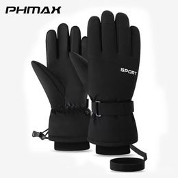 Sports Gloves PHMAX Winter Men's Ski Polyester Sport Outdoor Antislip Snowboard Glove Skating Motorcycle Touch Screen Fleece 231213