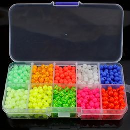 Baits Lures 1000pcs Luminous Fishing Space Beans Box Glow in the Dark Round Float Balls Stopper Rigging Beads for Tackle Lure Accessories 231214