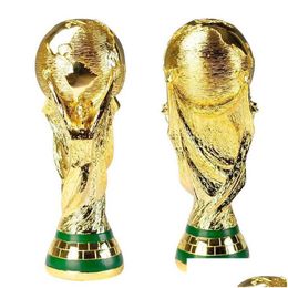 Arts And Crafts European Golden Resin Football Trophy Gift World Soccer Trophies Mascot Home Office Decoration Crafts Drop Delivery Ho Dhzdy