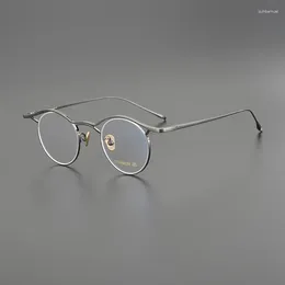Sunglasses Frames Personality Roundness Return To The Ancients Pure Titanium Reading Glass Men And Women Optical Prescription Glasses Frame