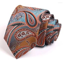 Bow Ties High Quality Gentlemen Business 2023 7CM Geometric Print Tie For Men Suit Work Necktie Fashion Formal Neck