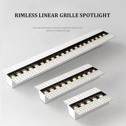 LED Rimless Linear Grille Spotlight No Main Lighting Design Modern 5W 10W 20W Magnetic Embedded Installation Lamp Fixture292j