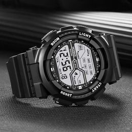 Fashion Waterproof Men's Boy LCD Digital Stopwatch Date Rubber Sport Wrist Watch mens watches top relojes288Z