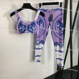 Designer Push Up Yoga Bra Printed Seamless Yoga Leggings Suit Yoga Vest With Straps Summer Fashion Sports Fitness Yoga Wear