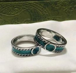 New Retro Green Enamel Ring for Men and Women Couples Punk Style Designer Rings3770072