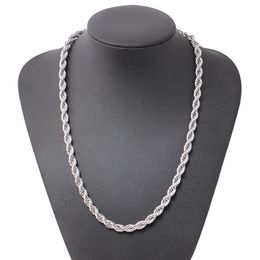 ed Rope Chain Classic Mens Jewelry 18k White Gold Filled Hip Hop Fashion Necklace Jewelry 24 Inches309x