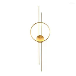 Wall Lamp Modern Copper Light LED Indoor Gold Ring Living Room Decoration Luxury Nordic Vanity Bedroom Stairway Balcony