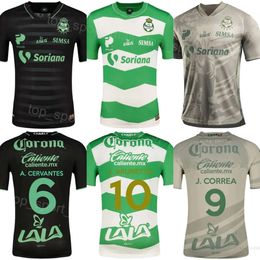 Club Team 23-24 Men Soccer Santos Laguna Jerseys 21 DORIA 10 BRUNETTA 6 CERVANTES 7 PRECIADO 9 CORREA 3 GOVEA 25 LAJUD 23 LOPEZ Football Shirt Kits Black Grey Green