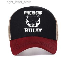 Ball Caps Classic American Bully Baseball Cap Men Women Adjustable Unisex American Dog Dad Hat Outdoor Mesh Breathable Trucker hats YQ231214