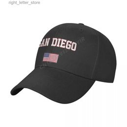 Ball Caps Baseball Cap San Diego America Flag USA United States City Wild Sun Shade Peaked Adjustable Outdoor Caps YQ231214