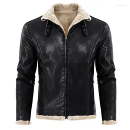 Men's Jackets 2023 Autumn/Winter European And American Solid Color Thickened Polo Collar Cotton Jacket