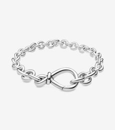 100 925 Sterling Silver Chunky Infinity Knot Chain Bracelet Fashion Women Wedding Engagement Jewellery Accessories3393506