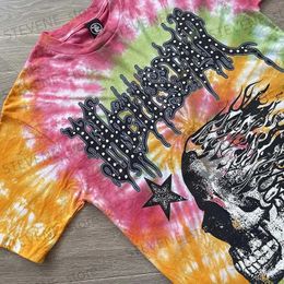 Men's T-Shirts Tie-dyed Hellstar Oversized T Shirt Men Women Best Quality Skull Pure Cotton T-Shirts T231214