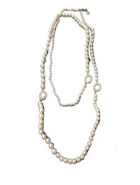 Popular fashion pearl sweater chain Beaded necklace for women Party Wedding jewelry for Bride with box HB5213332106
