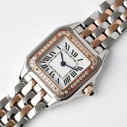 Wristwatches Quartz Watch For Women Master Quality Sapphire Crystal 22MM Dial Steel Strap Charming Gift Lady