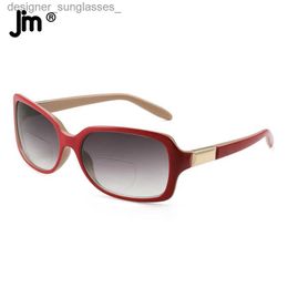 Sunglasses JM Square Bifocal Sunglasses Reader Women Gradient Lens Sun Reading GlassesL231214