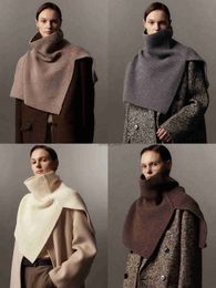 Shawls Luxury Brand Designed 100% Wool Knitted Oversized Ring Fashion Shawl Wrap Keep Warm Poncho Winter Scarf For WomenL231204