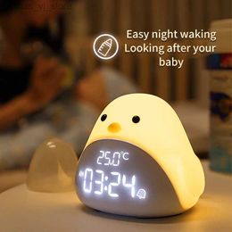 Night Lights C2 Time Bird Night Light Alarm Clock Cartoon Cute Silicone Touch USB Bedside Lamp LED Night Lamp For Children Baby Kids Gift YQ231214