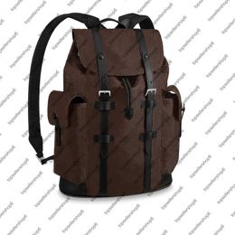 M43735 N41379 CHRISTOPHER PM Men BACKPACK Canvas Cowhide leather trim Textile lining strap travel luggage tote satchel shoulder ba236e