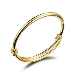 Fashion 18K Yellow Gold Color Lovely Children Kid Boy Girl Infant Baby Bangle Bracelet Gift Lucky Newest Bangle for Childrens257e