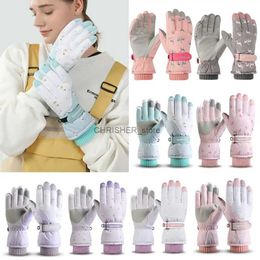 Ski Gloves Women Ski Gloves Winter Warm Windproof Waterproof Touch-Screen Fleece Non-slip Snowboard Snowmobile Cycling Skiing GlovesL23118