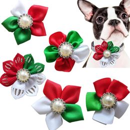 Dog Apparel Fast 300pcs Christmas Pet Products Collar Accessories Bow Tie Small Xmas Party Grooming Supplies