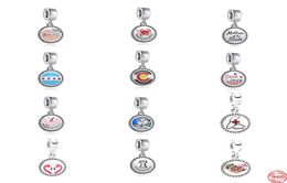925 Silver Fit Charm 925 Bracelet Round Pendant Peach Crab Nurse Map Diy charms set Pendant DIY Fine Beads Jewelry8235071