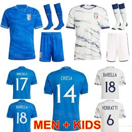 National Team Man Youth Italia Soccer 10 Lorenzo Insigne Jerseys 14 Federico Chiesa 17 Ciro Immobile 9 Andrea Belotti BERARDI DONNARUMMA Football Shirt Kits 2023-24