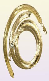 Trend Jewellery Set Yellow Gold Filled Flat Herringbone Chain Necklace Bracelet Sets Men Accessories 24 826 2112044927920
