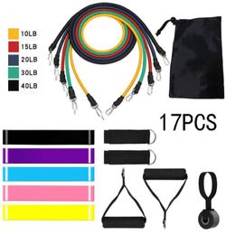TPE 17 Piece Set Fitness Rally Pulling Rope Workout Fitness Equipment Elastic Band Elastic Band For Sports Bands4521098