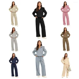 Women's Hoodies Fashion Sport Two Piece Set For Women Yoga Clothing Causal Versatile Long Sleeve Wide Leg Pants Female Suits