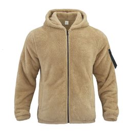 Men's Fur Faux Autumn and winter coat men's doublesided fleece warm jacket loose hooded youth beautiful casual 231213