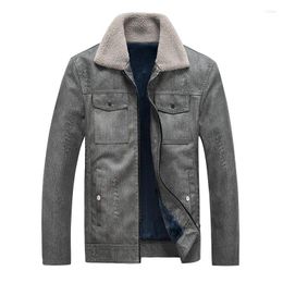 Men's Jackets Winter Windproof And Warm Plush Leather Jacket 2023 Solid Colour Casual Thick Coat Motorcycle Suit Bomber Clothing