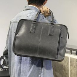 Briefcases LEBSGE Fashion Men's High Quality Pu Leather Office Handbag One Shoulder Crossbody Bag Laptop Large Capacity