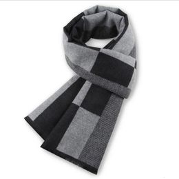 Scarves Luxury Brand Plaid Men Cashmere Scarf Winter Warm Neackerchief Business Scarves Shawls Men's Pashmina Christmas Gifts for Man 231214