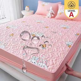 Bedding sets Cartoon Waterproof Bed Sheet Mattress Protector Stain resistant Breathable Washable No Wrinkles Single Double Queen King Size 231213