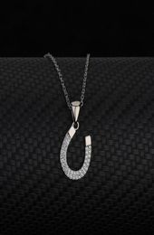 S925 Sterling Silver Ushaped Horseshoe Necklace Women039s selling Simple Fashion Jewelry Zircon Pendant Clavicle Chain260U7380051