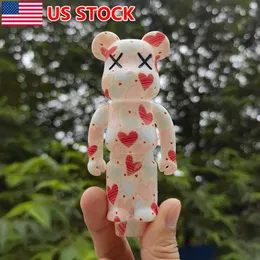 4 inch Smoking Hand Pipe Angry Bear Heart Pattern Hand Bongs Pipes Silicone Pipe