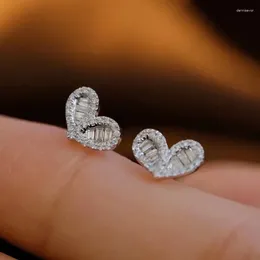 Stud Earrings CAOSHI Sweet Lady Daily Jewellery Delicate Heart Shape Design Ear Dazzling Cubic Zirconia Accessories For Engagement