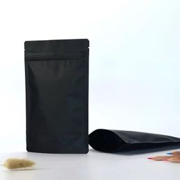 100 Pcs Matte Black Stand Up Aluminum Foil Zipper Bag Package Pouch Packaging Doypack Mylar Storage Bags186G