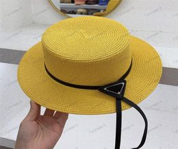 Luxury Grass Braid Designer Straw Hat For Womens Mens Flat Fitted Sun Hats Brand Solid Fashion Designers Baseball Cap Ball Caps Bo3383434