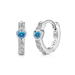 Stud Earrings S925 Sterling Silver Women's Love Ring Zircon Inlaid Personalised Versatile Design