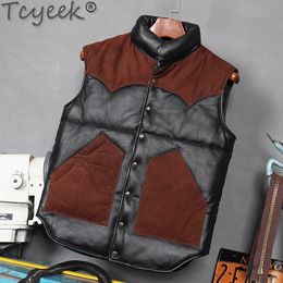 Men's Leather Faux Sheepskin Natural Coat Men 200 Real Cow Vest Winter Male Genuine Jacket Thick Warm Jackets 28899662XP 231214