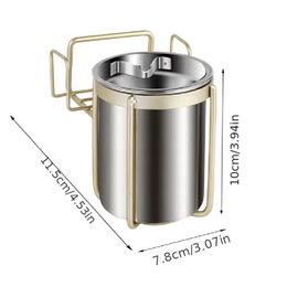 Creative Stainless Steel Fashion Wall-mounted Ashtray Household Ashtray Bathroom Ashtray Personality Punch-free Portable Ashtray