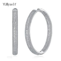 Top Quality 4cm Diameter Large Hoop Earrings White Jewellery Classic Jewellery Fast Women Big Circle Earring Y19062703263Z