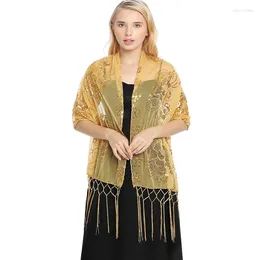 Scarves Women Bandanda Scarf Muffler Sequin Embroidered Tassel Shawl Evening Dress Party Dinner Lady Bridal Cheongsam Hijab Wrap