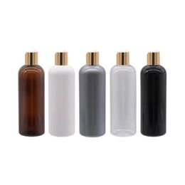 Storage Bottles & Jars 20pcs 300ml Empty Black Liquid Soap Lotion Cosmetic Bottle Containers Gold Aluminium Disc Top Cap Metal Cap3050