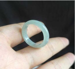 Whole High Quality Natural Burma Jade Ice Ring Jewellery Lucky Exorcise evil spirits Auspicious Amulet Jade Ring Fine Jewellery Y08643878