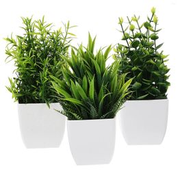 Decorative Flowers Faux Fern Stem Simulated Potted Plant Artificial Indoor Plants Imitation Bonsai Ornaments